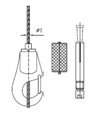 Подвес Eclipse и Contour, комплект (трос, карабин, дюбель), арт. 74652, 16 шт./уп.