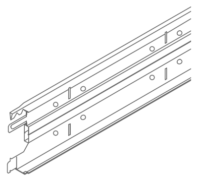 Направляющая Nr.8556G увеличенная, 75х24 мм, толщина 0,5 мм, белый, L=1,875 м, 12 шт./уп.