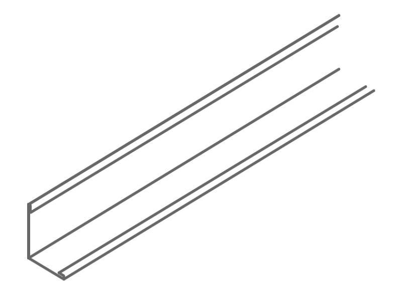 Уголок Nr.50G периметральный, 24х19 мм, RAL 7030, L=3,05 м, 40 шт./уп.
