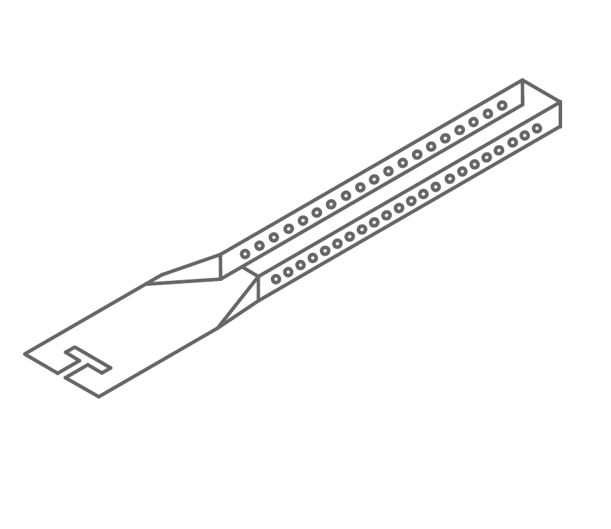 Нониус Nr.17/10, нижняя часть, оцинк., длина 190 мм, 100 шт./уп.