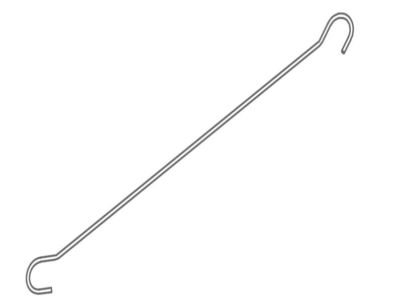 Подвес Nr.8014/75 с двумя крючками, L=750 мм, 50 шт./уп.