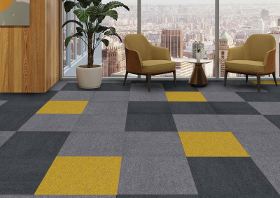 Ковровая плитка Innovflor Illusion F05 0.5*0.5 м 100% ПОЛИАМИД Solution dyed Серый