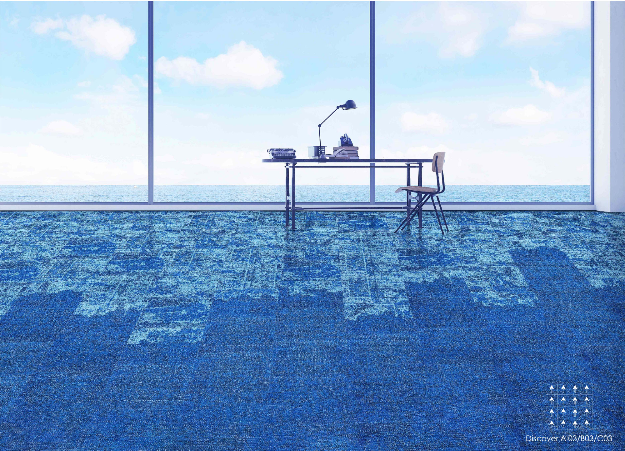 Ковровая плитка Innovflor Discover C03  0.5*0.5 м Синий