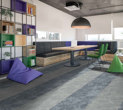 Ковровая плитка Innovflor Galaxy F 019 0.5*0.5 м 100% ПОЛИАМИД Solution dyed Серый