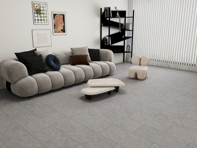 ПВХ плитка KBS floor (КБС флоор) Stone collection Grey Cement VL89706-016 4,0 мм / 0,55 мм / 600х600 мм, упак.2,88м2 Серый