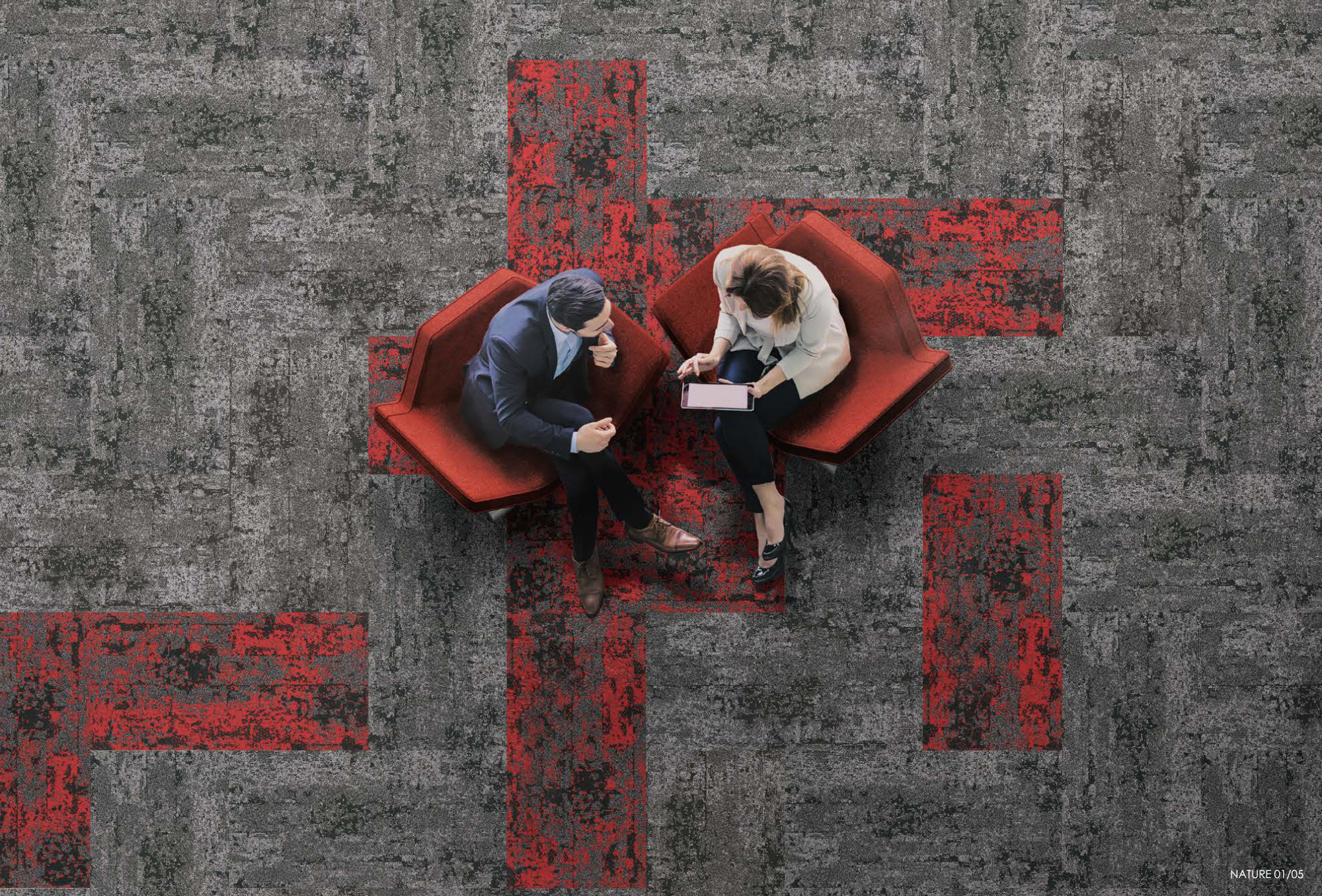 Ковровая плитка Innovflor Nature 05 0.5*1.00 м Красный