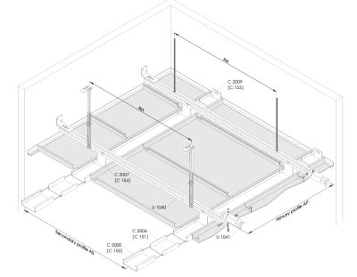 C-channel customised 64x150x64mm L=900mm RAL7021
