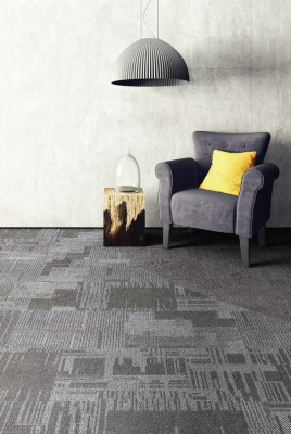 Ковровая плитка Innovflor City C 06A 0.5*0.5 м 100% ПОЛИАМИД Solution dyed Серый, темный