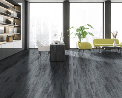 Ковровая плитка Innovflor Jumpline A 05 0.25*1.0 м 100% ПОЛИАМИД Solution dyed Серый, темный