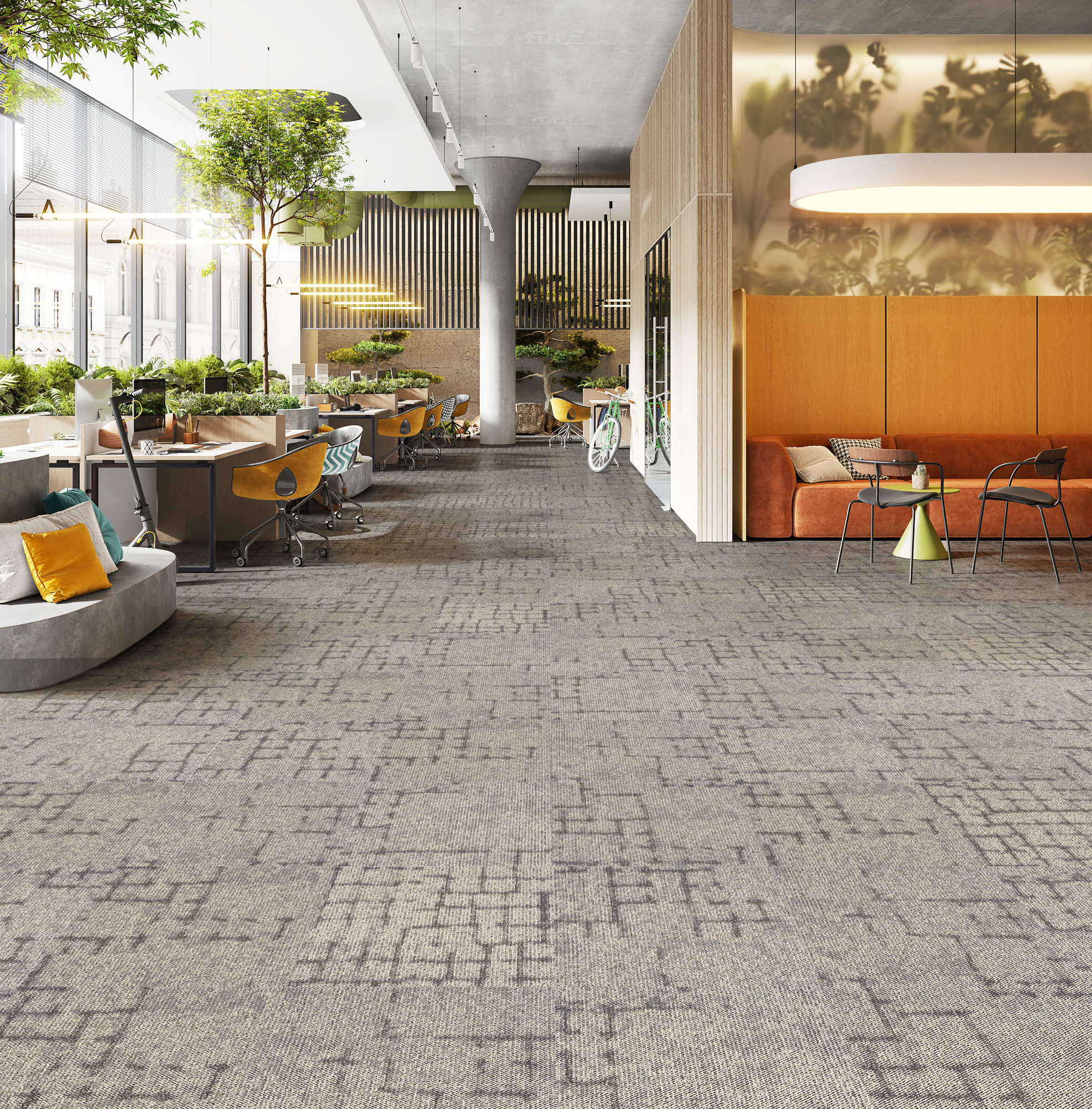 Ковровая плитка Innovflor Galaxy E A01 0.5*0.5 м Бежевый, темный