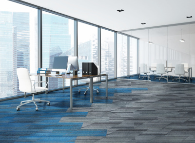 Ковровая плитка Innovflor Jumpline A 04 0.25*1.0 м 100% ПОЛИАМИД Solution dyed Синий