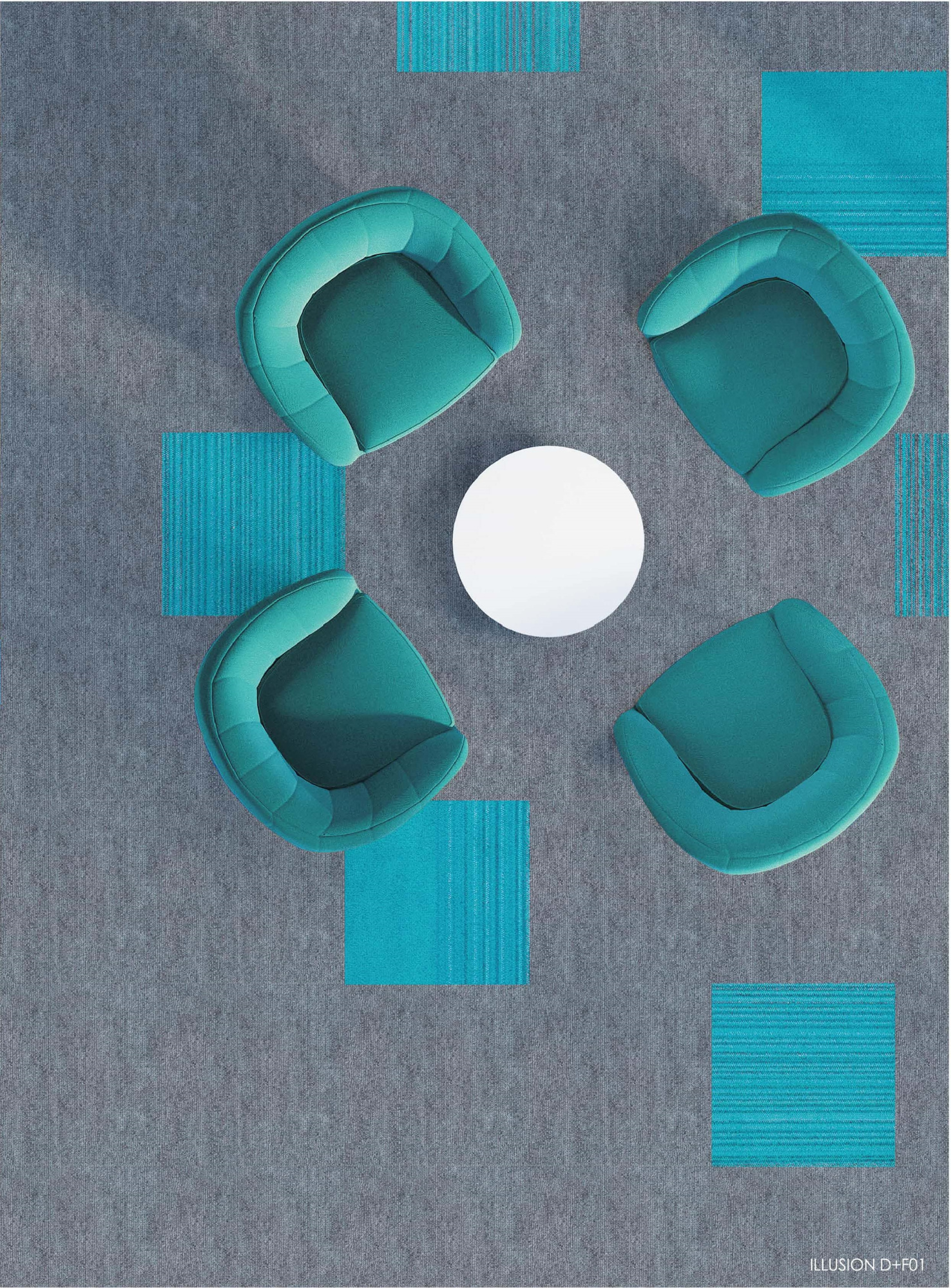 Ковровая плитка Innovflor Illusion F01 0.5*0.5 м Серый