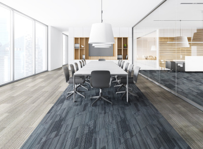 Ковровая плитка Innovflor Jumpline A 05 0.25*1.0 м 100% ПОЛИАМИД Solution dyed Серый, темный