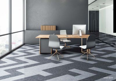 Ковровая плитка Innovflor Unite 02 0.25*1.00 м 100% ПОЛИАМИД Solution dyed Серый