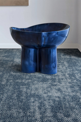 Ковровая плитка BLOQ (БЛОК) Solace (Milan) 550 Smoke Blue 0.5x0.5 m 100% ПОЛИАМИД Solution dyed