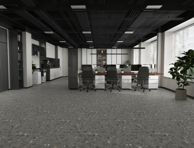 ПВХ плитка KBS floor (КБС флоор) Stone collection Medium Terrazzo VL89706-019 4,0 мм / 0,55 мм / 600х600 мм, упак.2,88м2 Серый