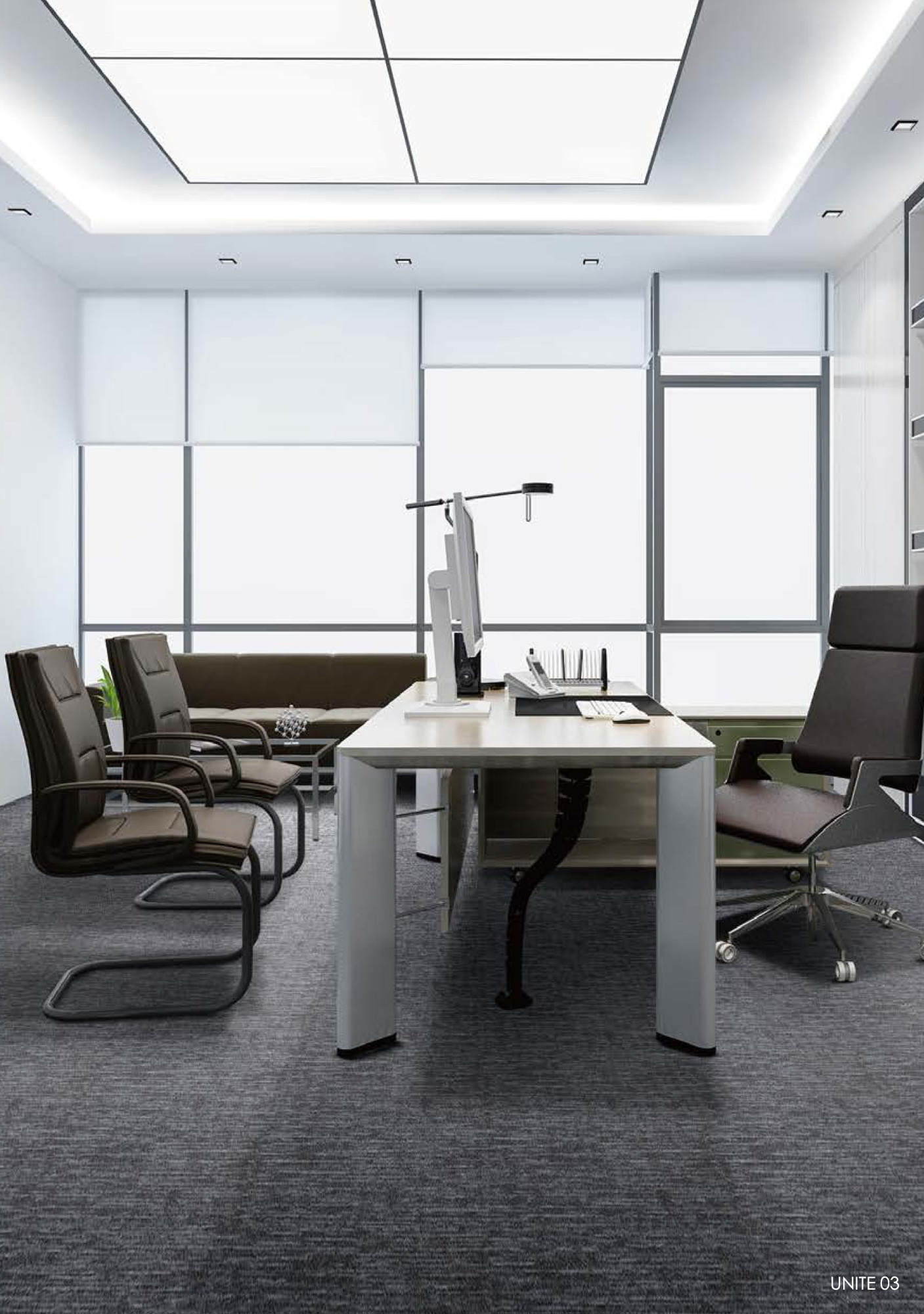 Ковровая плитка Innovflor Unite 03 0.25*1.00 м Серый