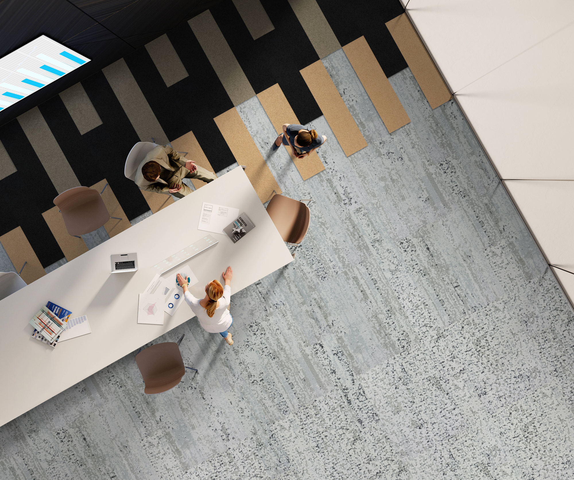 Ковровая плитка Innovflor Colorkey 07 0.25*1 м Черный