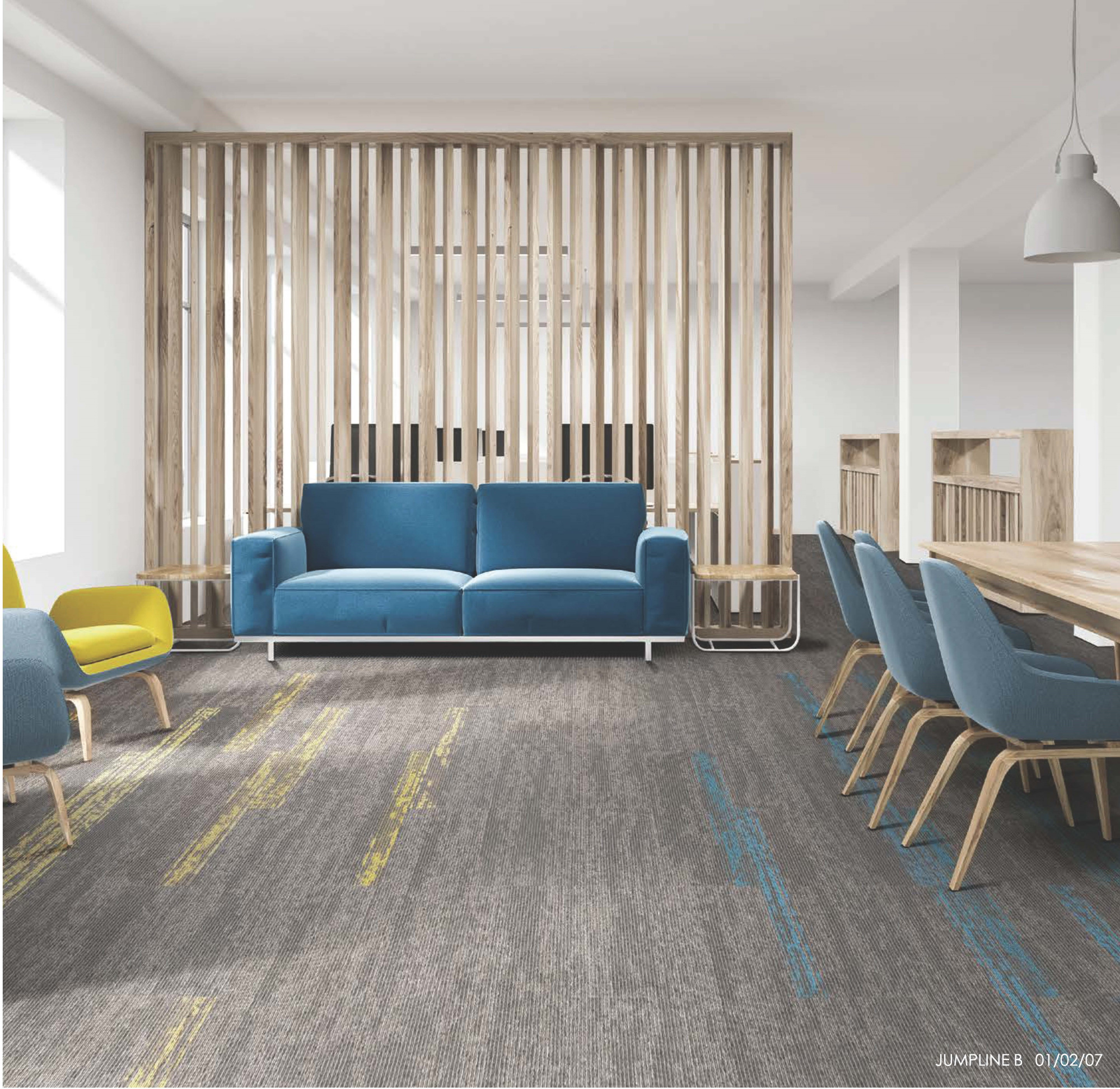 Ковровая плитка Innovflor Jumpline B 02 0.25*1.0 м 100% ПОЛИАМИД Solution dyed  ПЕТЛЕВОЙ (СТРУКТУРИРОВАННАЯ ПЕТЛЯ) Серый Ковровая плитка Innovflor Jumpline B 02 0.25*1.0 м Серый