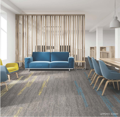 Ковровая плитка Innovflor Jumpline B 02 0.25*1.0 м 100% ПОЛИАМИД Solution dyed Серый