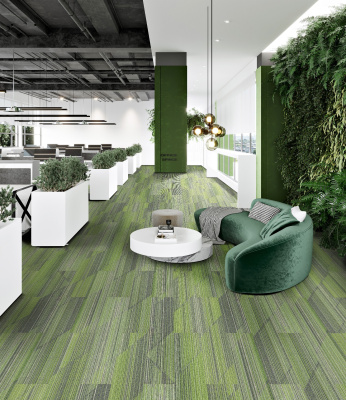 Ковровая плитка Innovflor Jumpline A 02 0.25*1.0 м 100% ПОЛИАМИД Solution dyed Зеленый