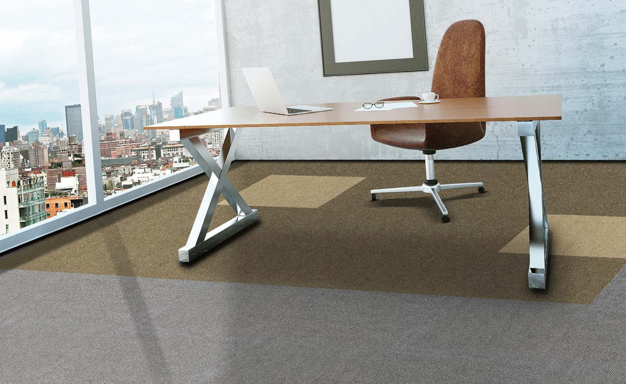 Ковровая плитка Innovflor Illusion F14 0.5*0.5 м Бежевый