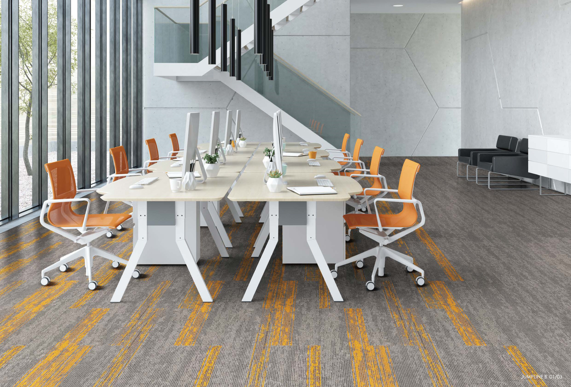 Ковровая плитка Innovflor Jumpline B 03 0.25*1.0 м Серый