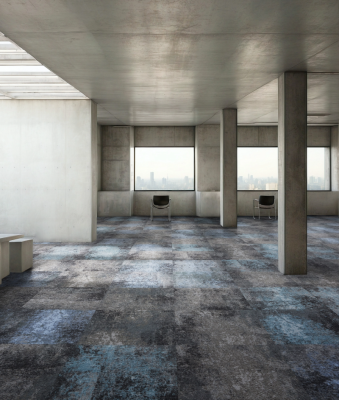 Ковровая плитка BLOQ (БЛОК) Trinity Assembly 502 Aquamarine 0.5x0.5 m 100% ПОЛИАМИД Solution dyed made by Aquafil