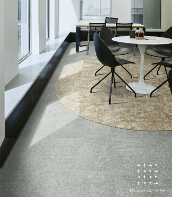 Ковровая плитка Innovflor Discover C04  0.5*0.5 м 100% ПОЛИАМИД Solution dyed Серый