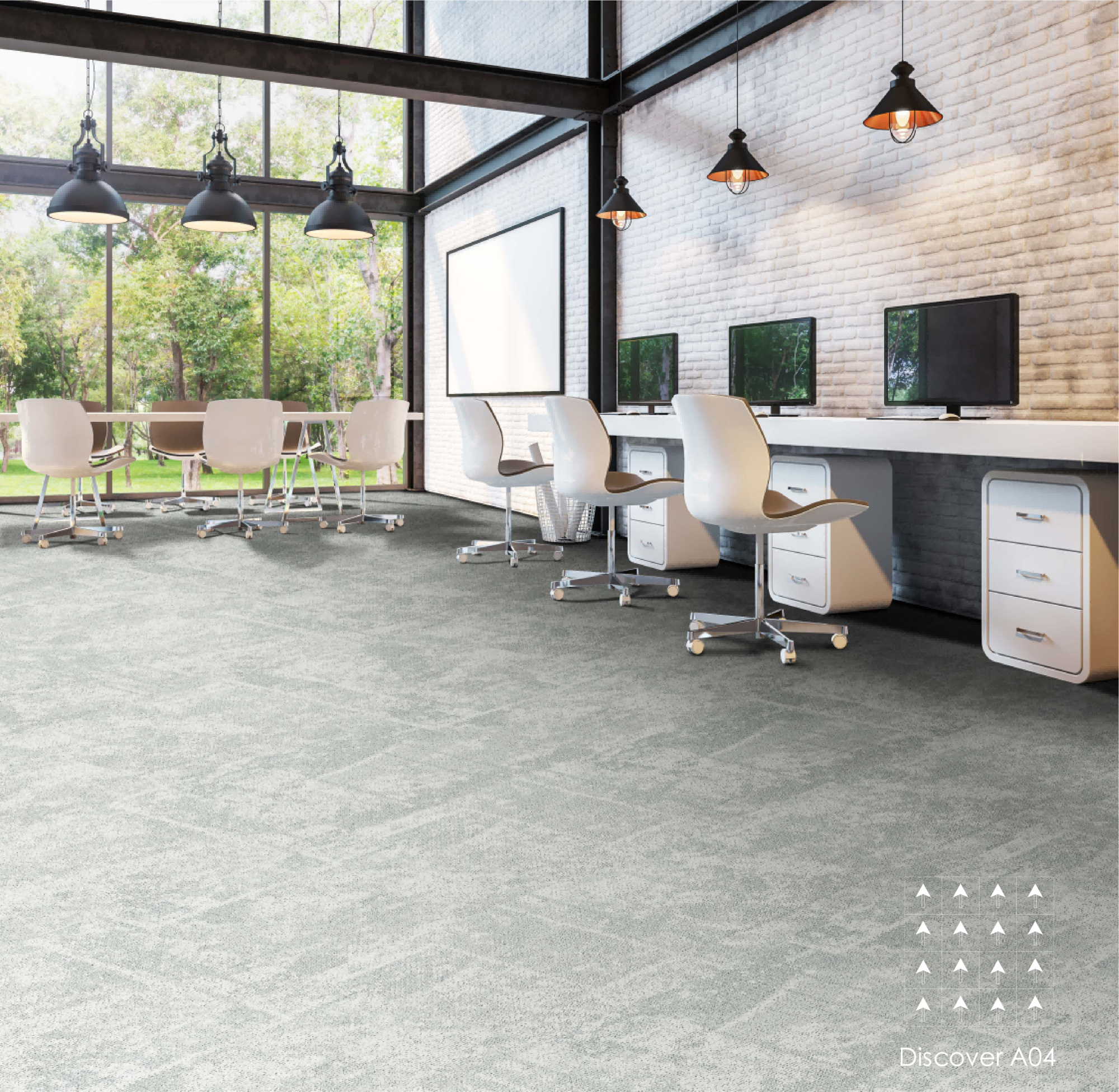 Ковровая плитка Innovflor Discover A04  0.5*0.5 м Серый