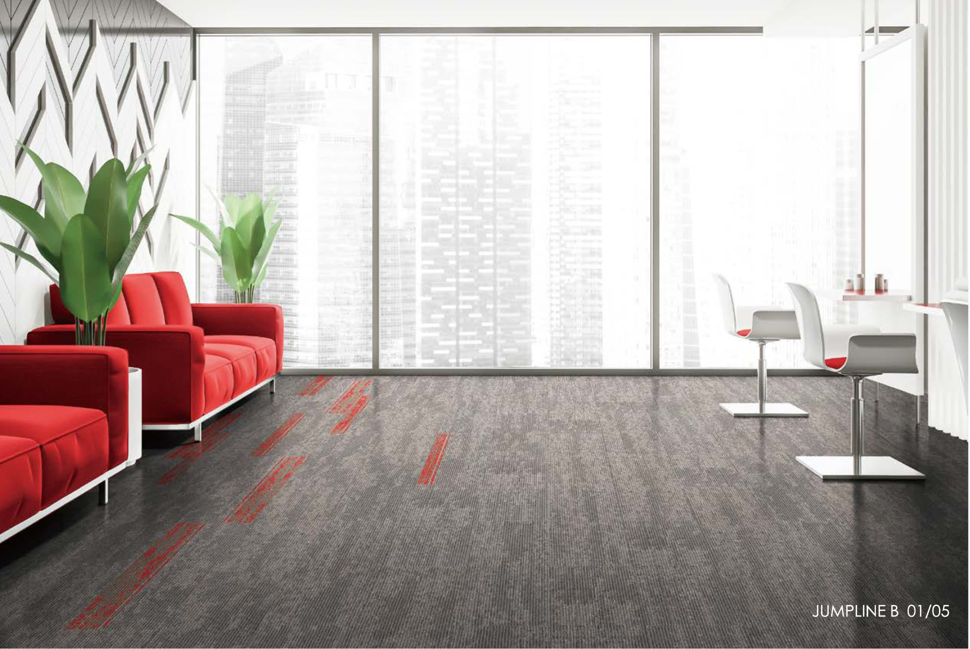 Ковровая плитка Innovflor Jumpline B 05 0.25*1.0 м Серый