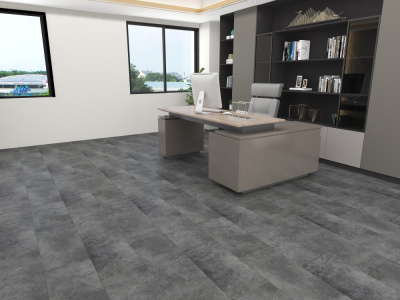 ПВХ плитка KBS floor (КБС флоор) Stone collection Dark Concrete VL89706-007 4,0 мм / 0,55 мм / 600х600 мм, упак.2,88м2 Серый, темный