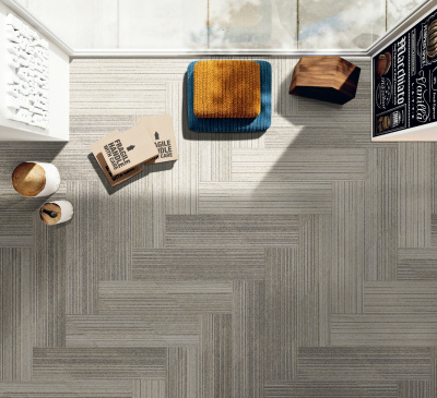 Ковровая плитка Innovflor Jumpline A 06 0.25*1.0 м 100% ПОЛИАМИД Solution dyed Бежевый