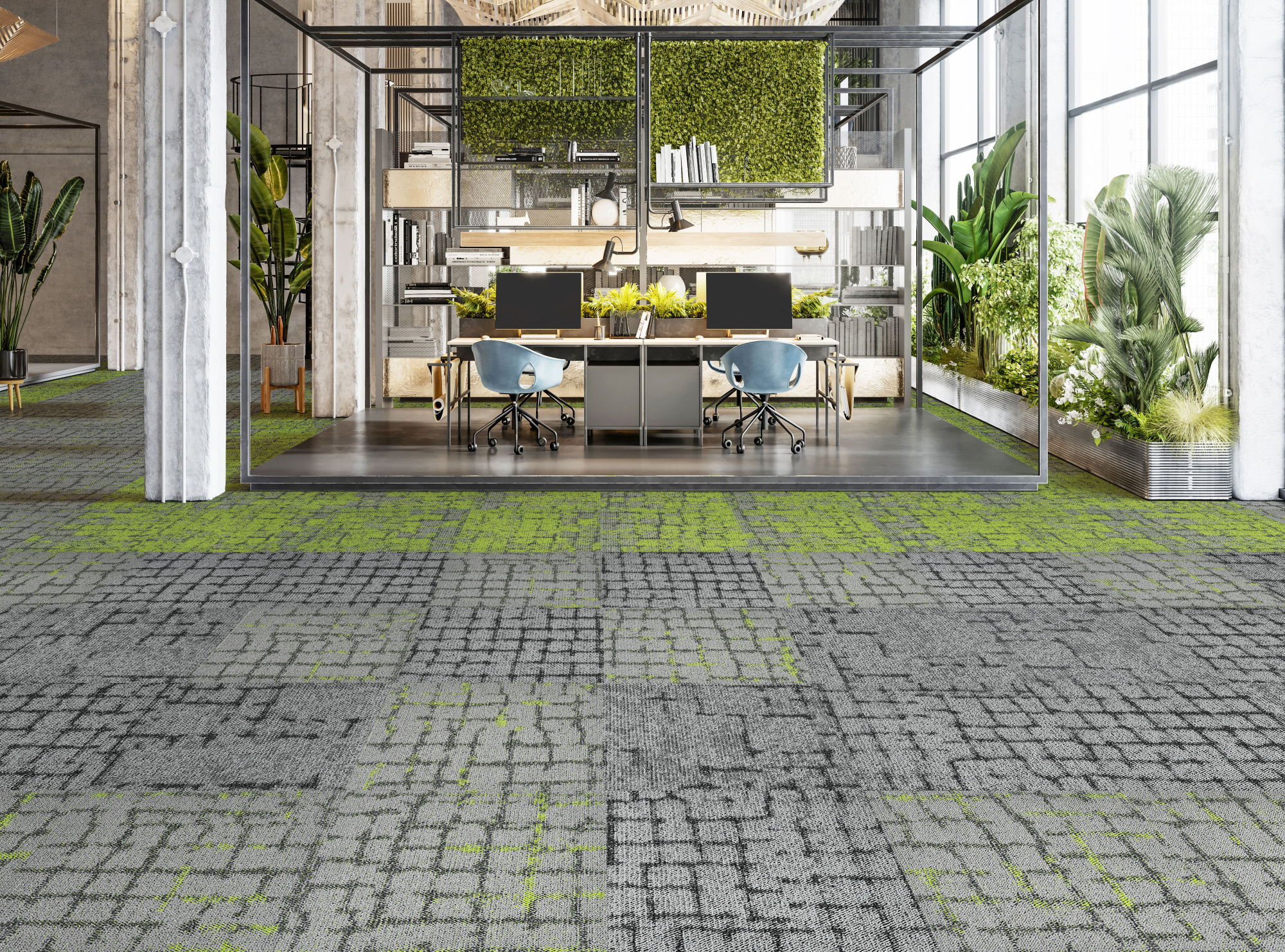 Ковровая плитка Innovflor Galaxy E C02 0.5*0.5 м Серый