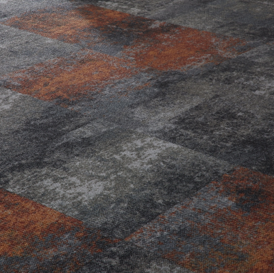 Ковровая плитка BLOQ (БЛОК) Trinity Assembly 202 Vermillion 0.5x0.5 m 100% ПОЛИАМИД Solution dyed made by Aquafil